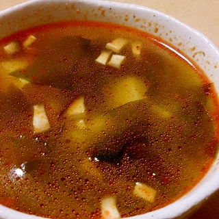 食べるラー油を使って簡単スープ